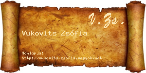 Vukovits Zsófia névjegykártya